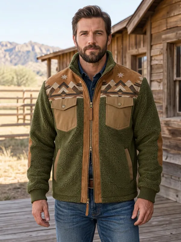 Prairie Ridge Mountain Star Edit Men's Western Fleece Jacket