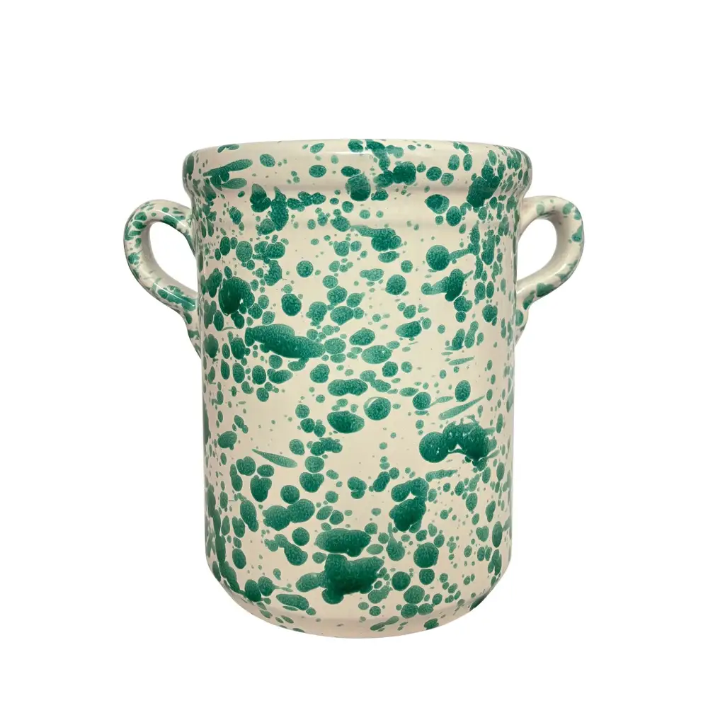 Splatter-Finish Coastal-Inspired Ceramic Wine Cooler