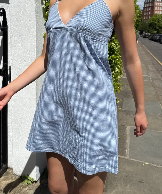 Cobalt Blue Gingham Dress