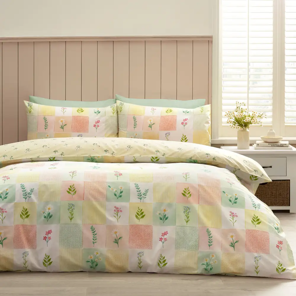 Fresh Bedroom Reversible Floral Cotton Duvet Cover Set