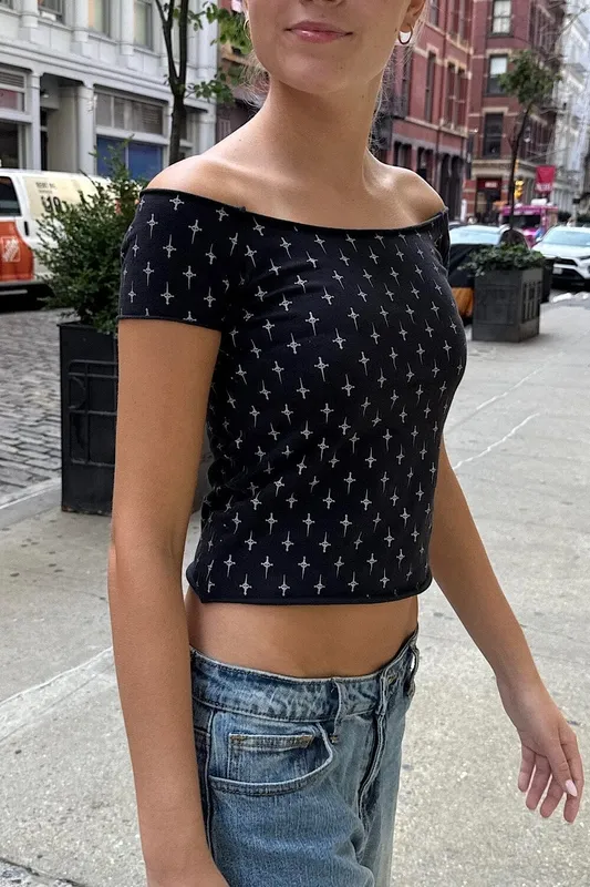 Black Dagger Off Shoulder Top