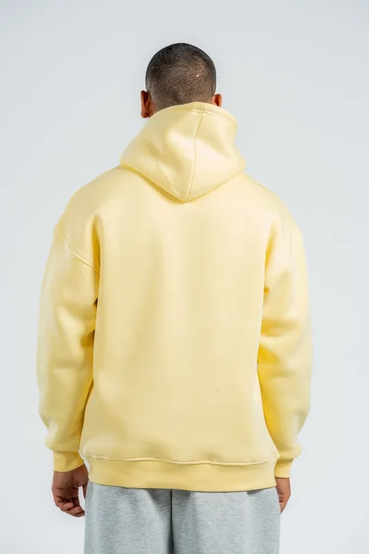 Buttermilk Yellow Oversized Hooded Sweatshirt