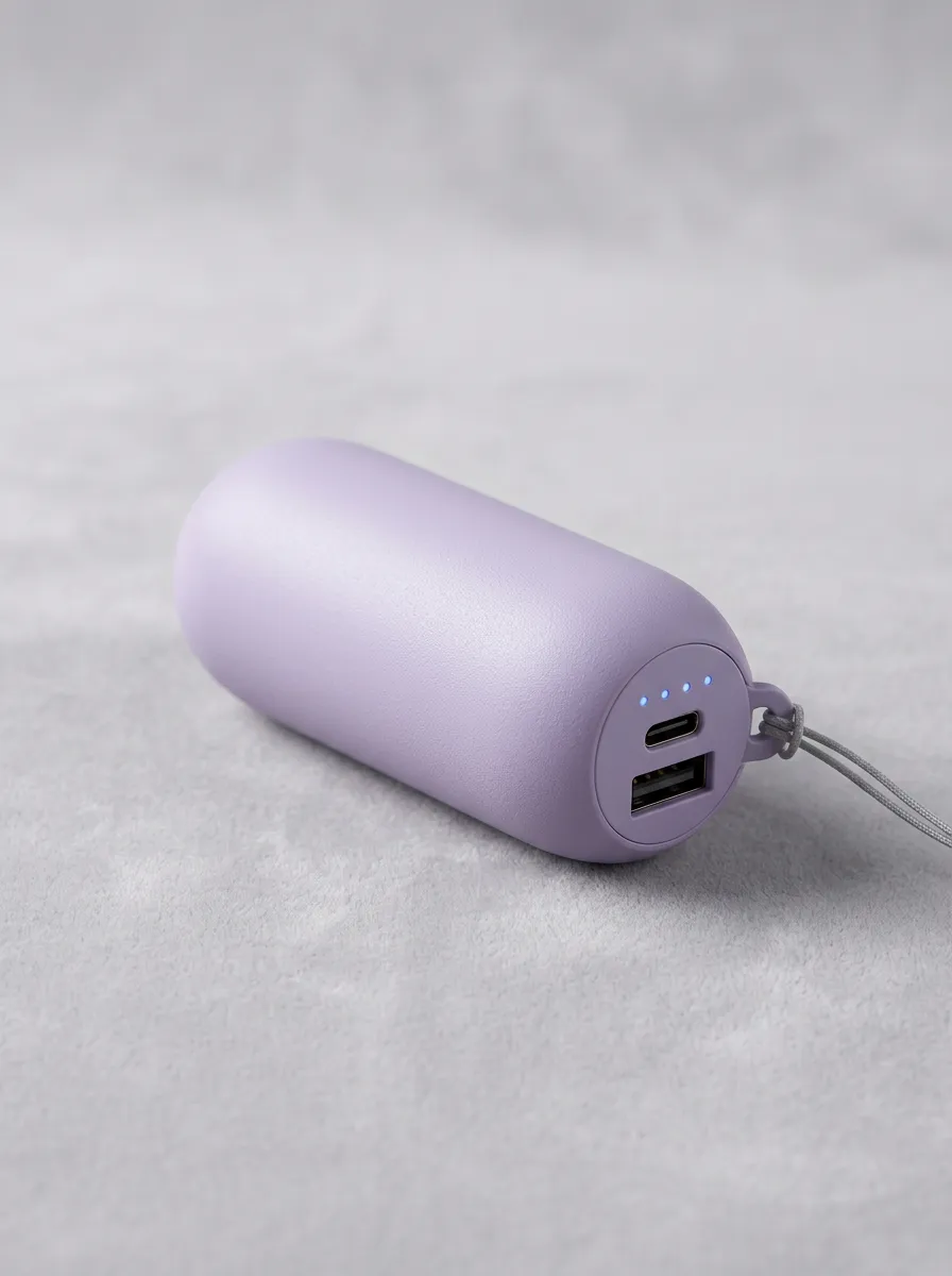 Lavender Capsule Style Portable Power Bank