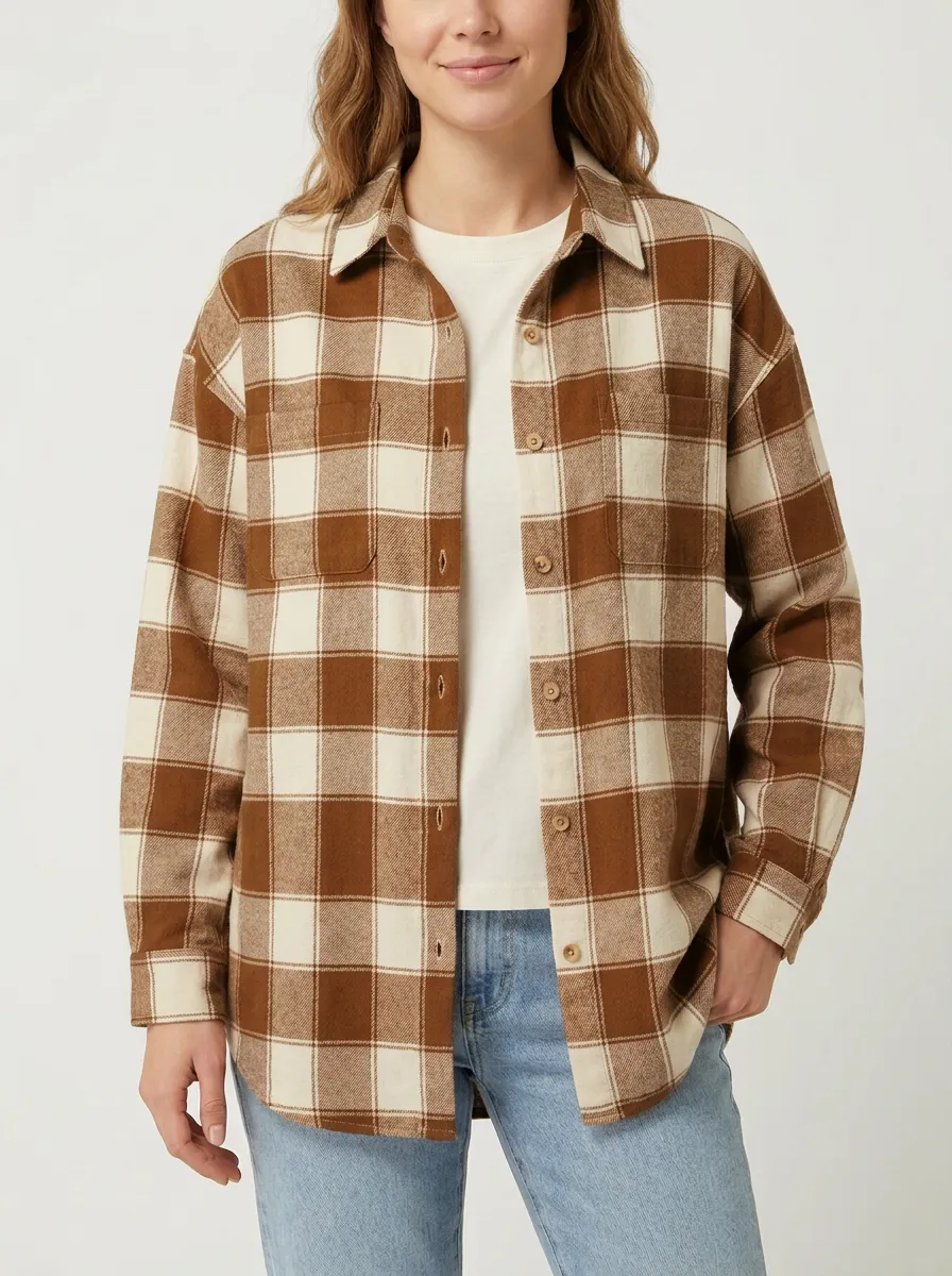 Clean Plaid Plaid Long-Sleeve Shirt