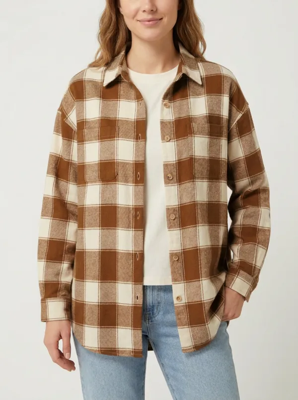 Clean Plaid Plaid Long-Sleeve Shirt