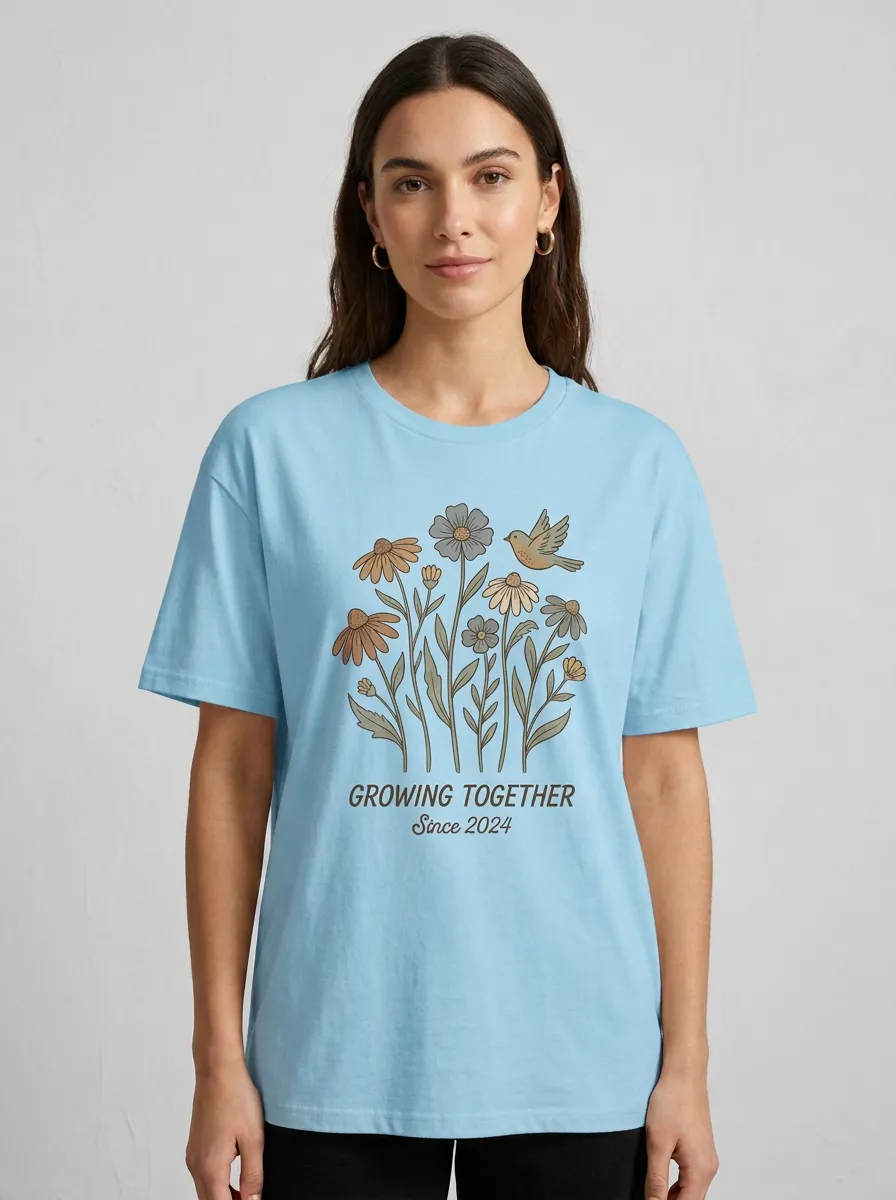 Floral Bird Growing Together T-Shirt