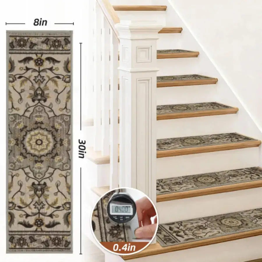 Geometric Floral Stair Tread Set