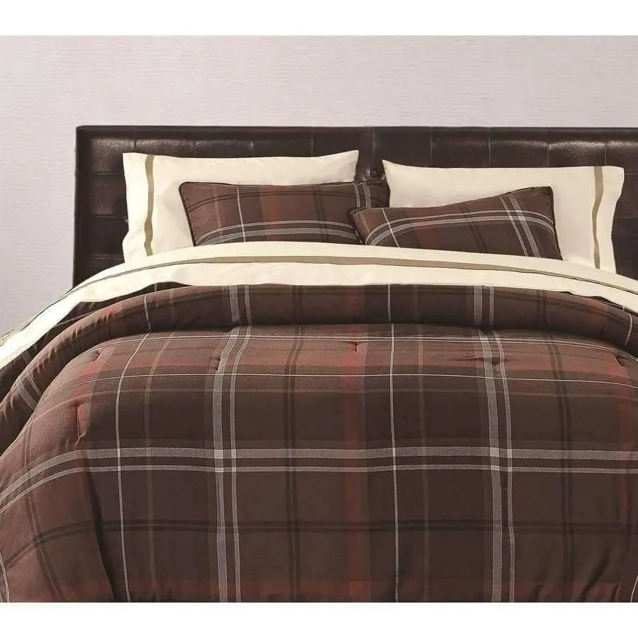 Plaid Pine Motif Bedding Set
