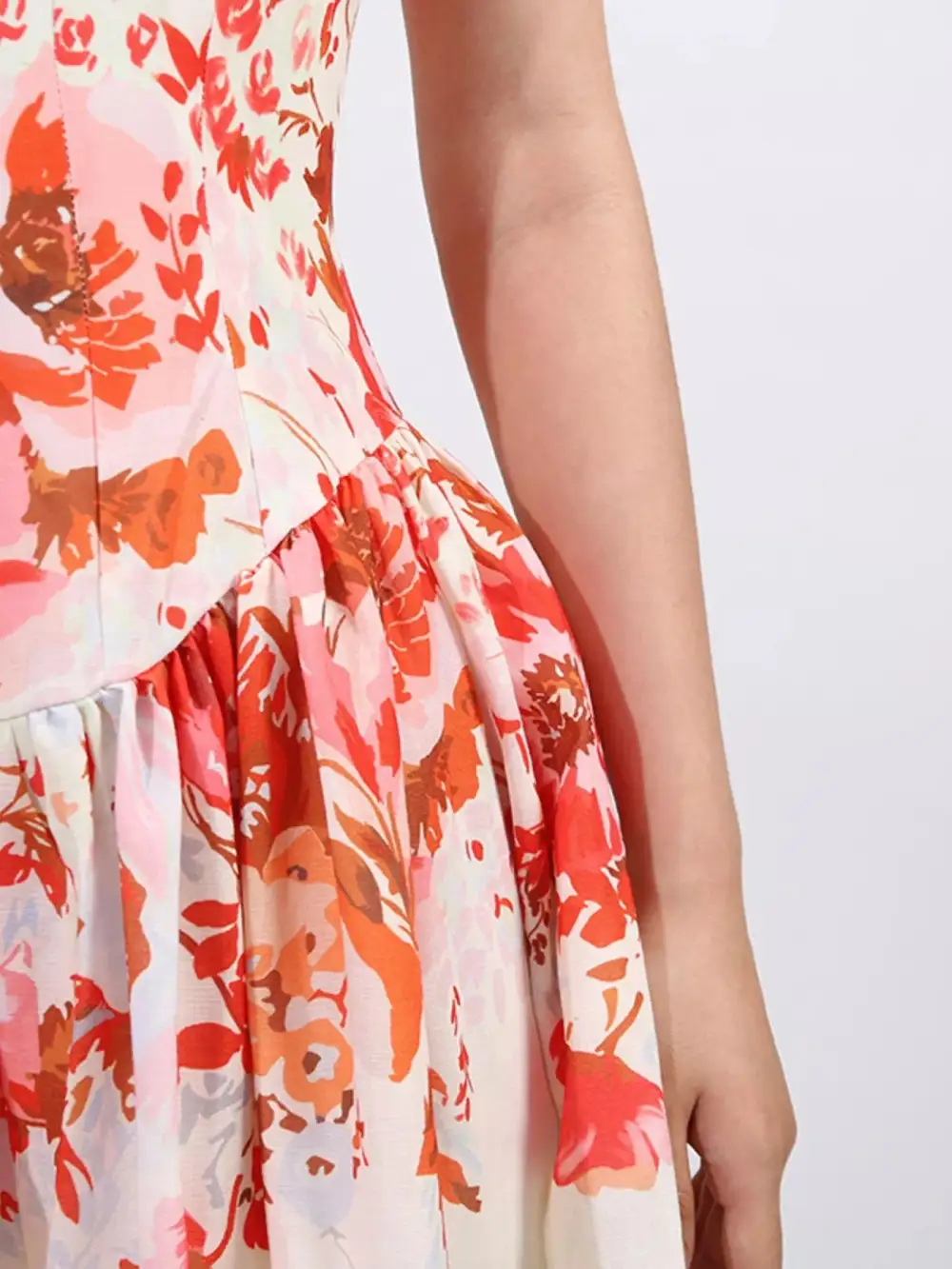 Lightweight Feel Floral Printed Sleeveless Mini Dress