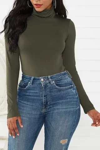 Turtleneck Long Sleeve Bodysuit