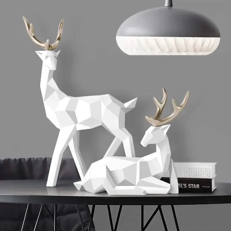 Geometric Deer Accent Sculpture