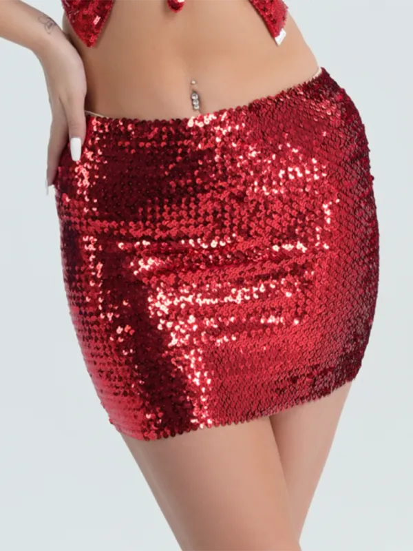 Wearable Knit Sequined Skirt