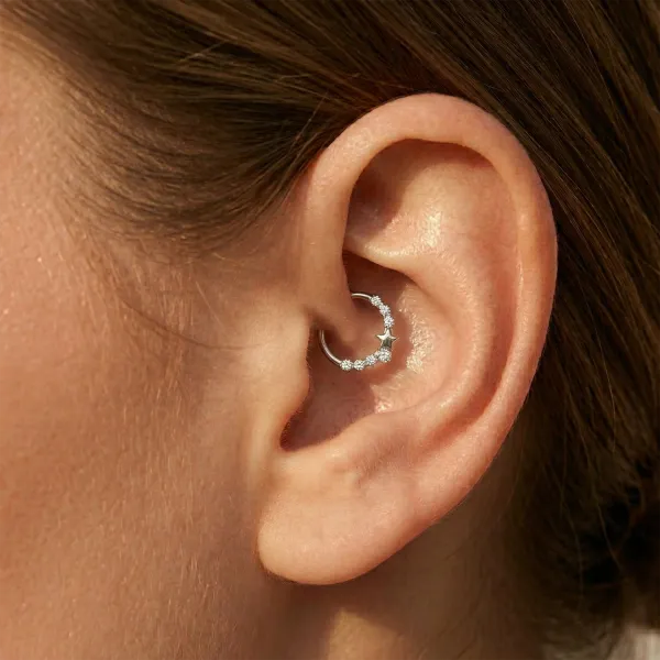Geometric Surgical-Steel Hinged Hoop Ring