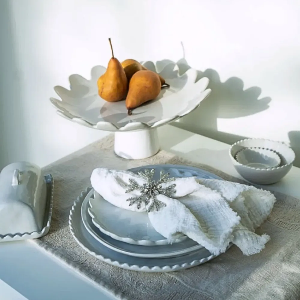 Polished Scalloped Table Serving Piece