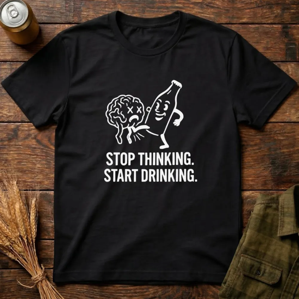 Stop Thinking Graphic Cotton T-Shirt