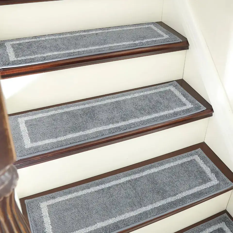 Bordered Stair Carpet Treads