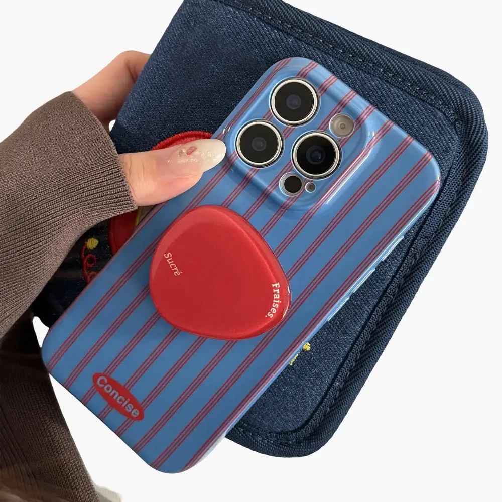 Graphic Glossy Raised Grip Phone Case