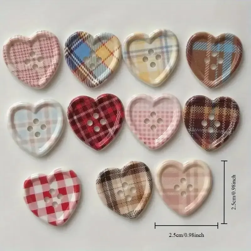 20Pcs Vintage Plaid Button