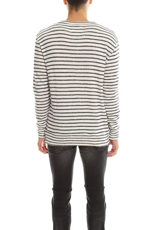 Long Sleeve Striped Cotton T-Shirt