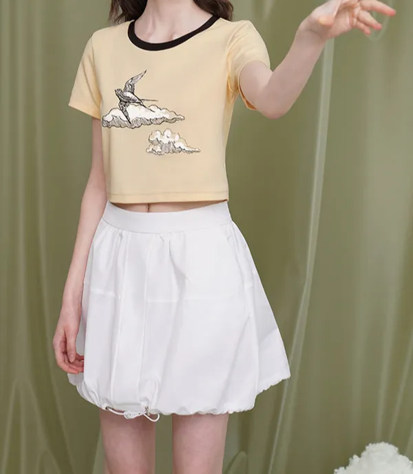Effortless Summer Everyday Casual Polyester Skirt