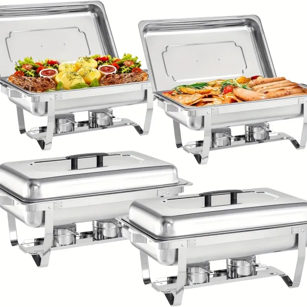 Stainless Steel Chafing Dish with Lid, Buffet Server for Keeping Food Warm