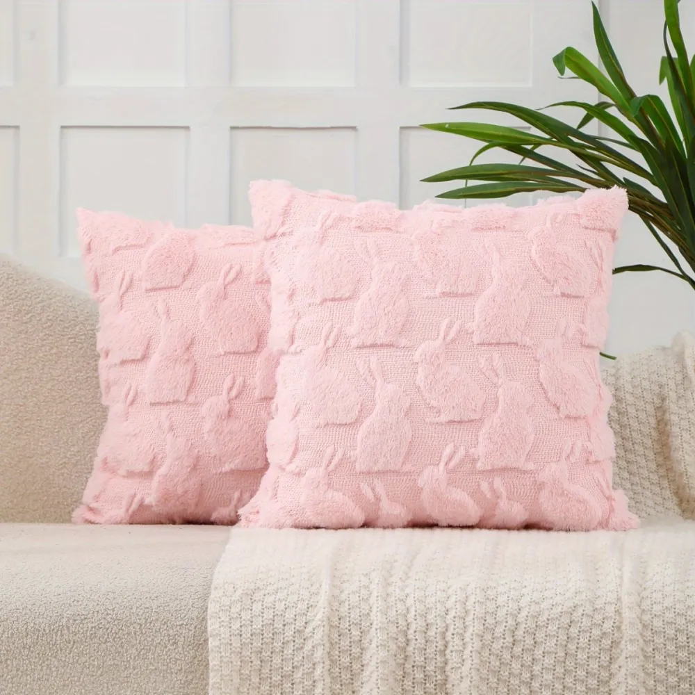 2 Pcs Bunny Plush Throw Pillow