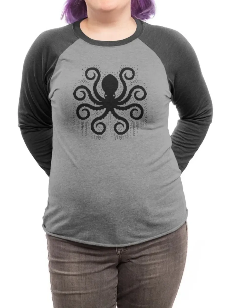 Retro Octopus Raglan Sleeve T-Shirt