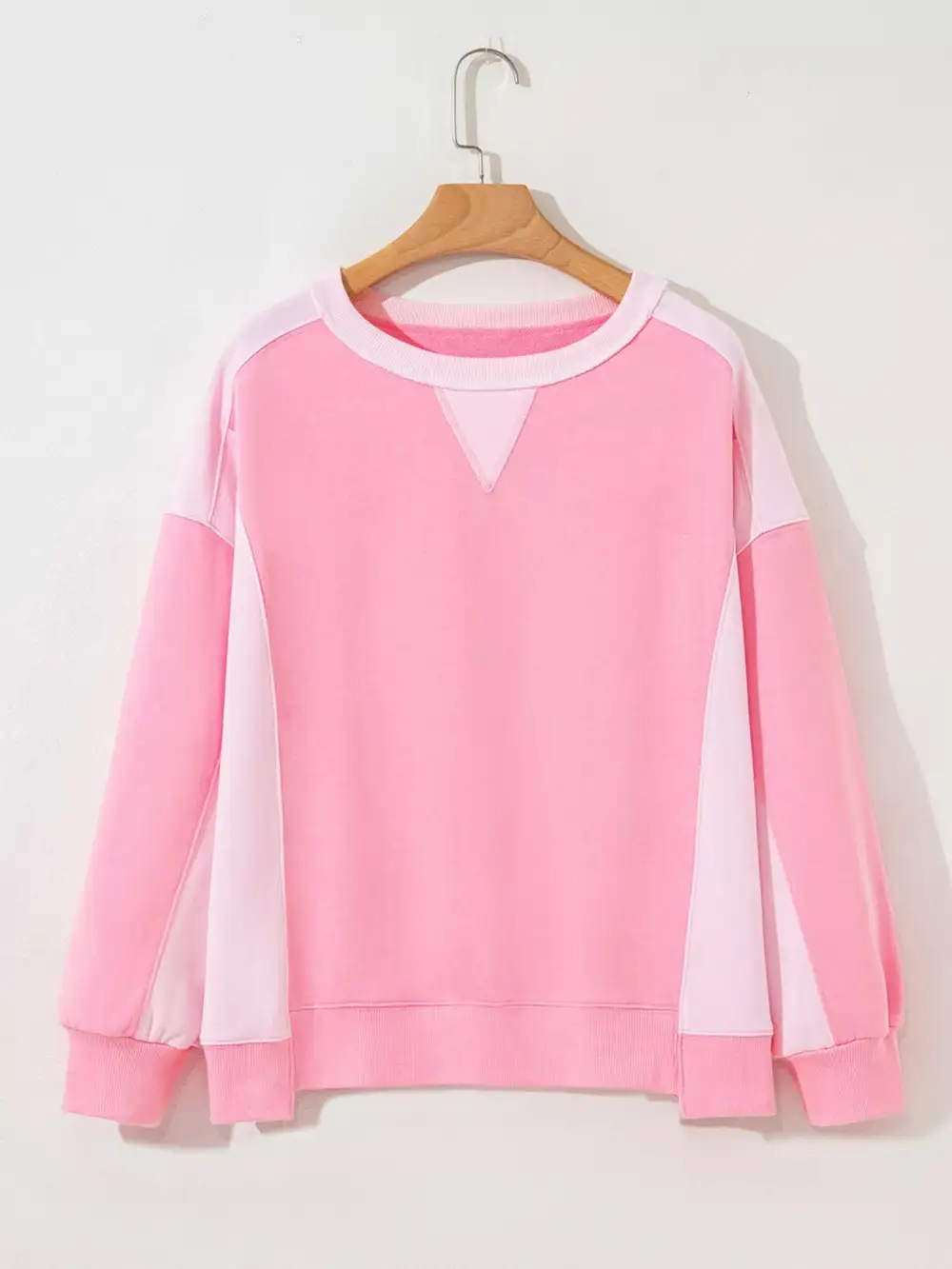 Drop Shoulder Color Block Patchwork Sweatshirt