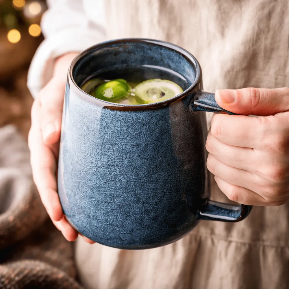 Textured Ceramic Drinking Mug