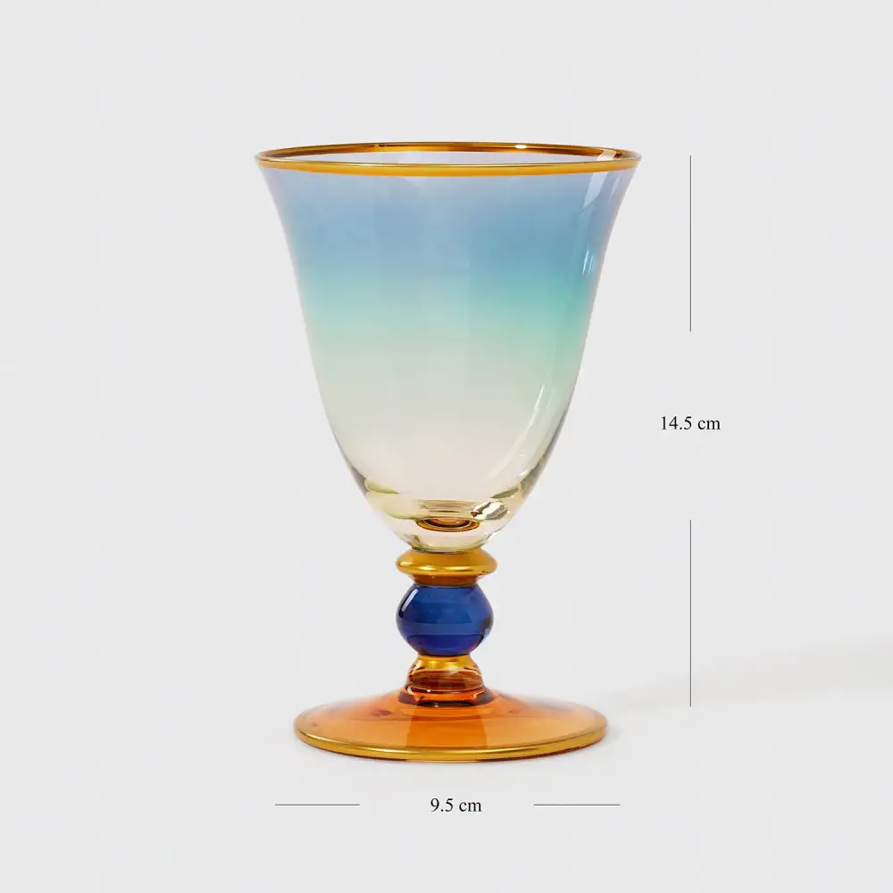 Blue Green Ombre Wine Glass Set