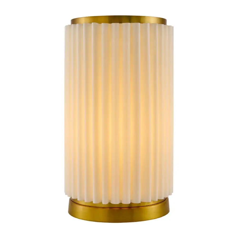 Fluted Metal Iron Linen Table Lamp