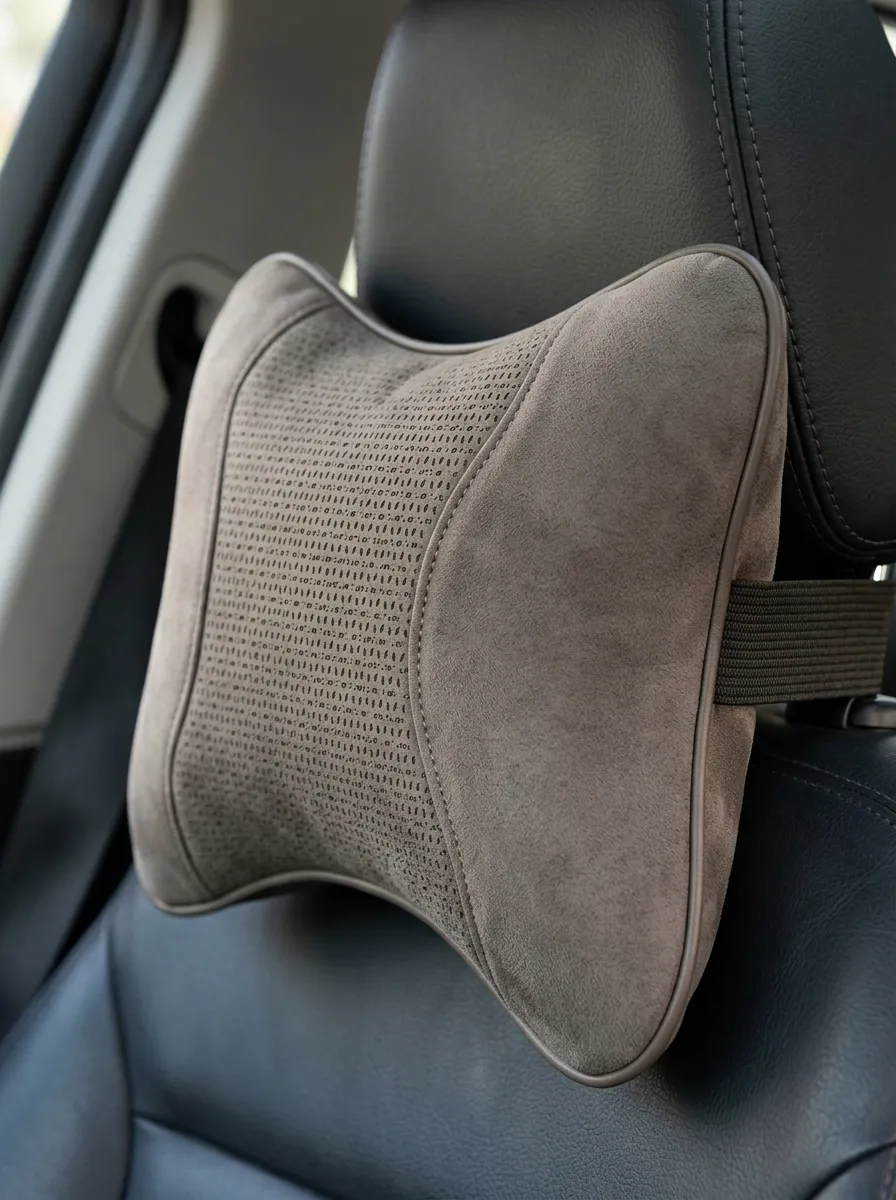 Tailored Suede Perforated Neck Support Cushion