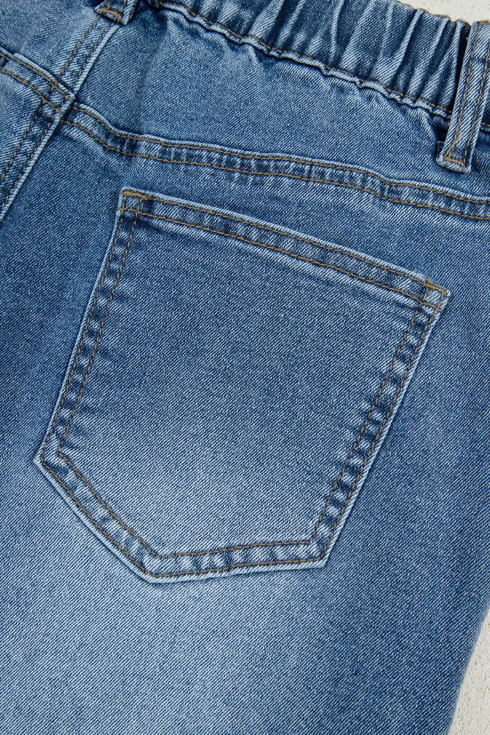 Casual Ribbed Denim Jeans