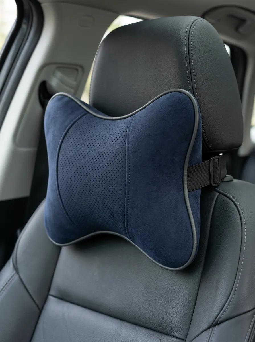 Tactile Suede Perforated Neck Support Cushion