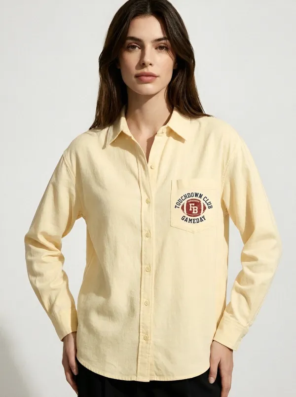 Women's Football Fan Touchdown Club Gameday Printed Shirt