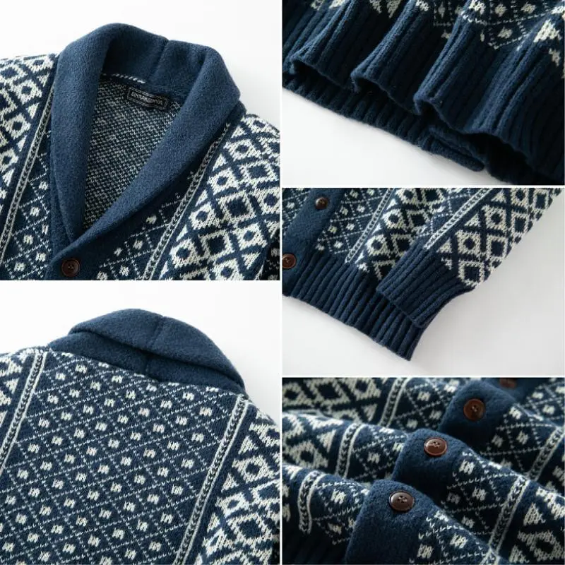 Jacquard Knit Buttoned Cardigan