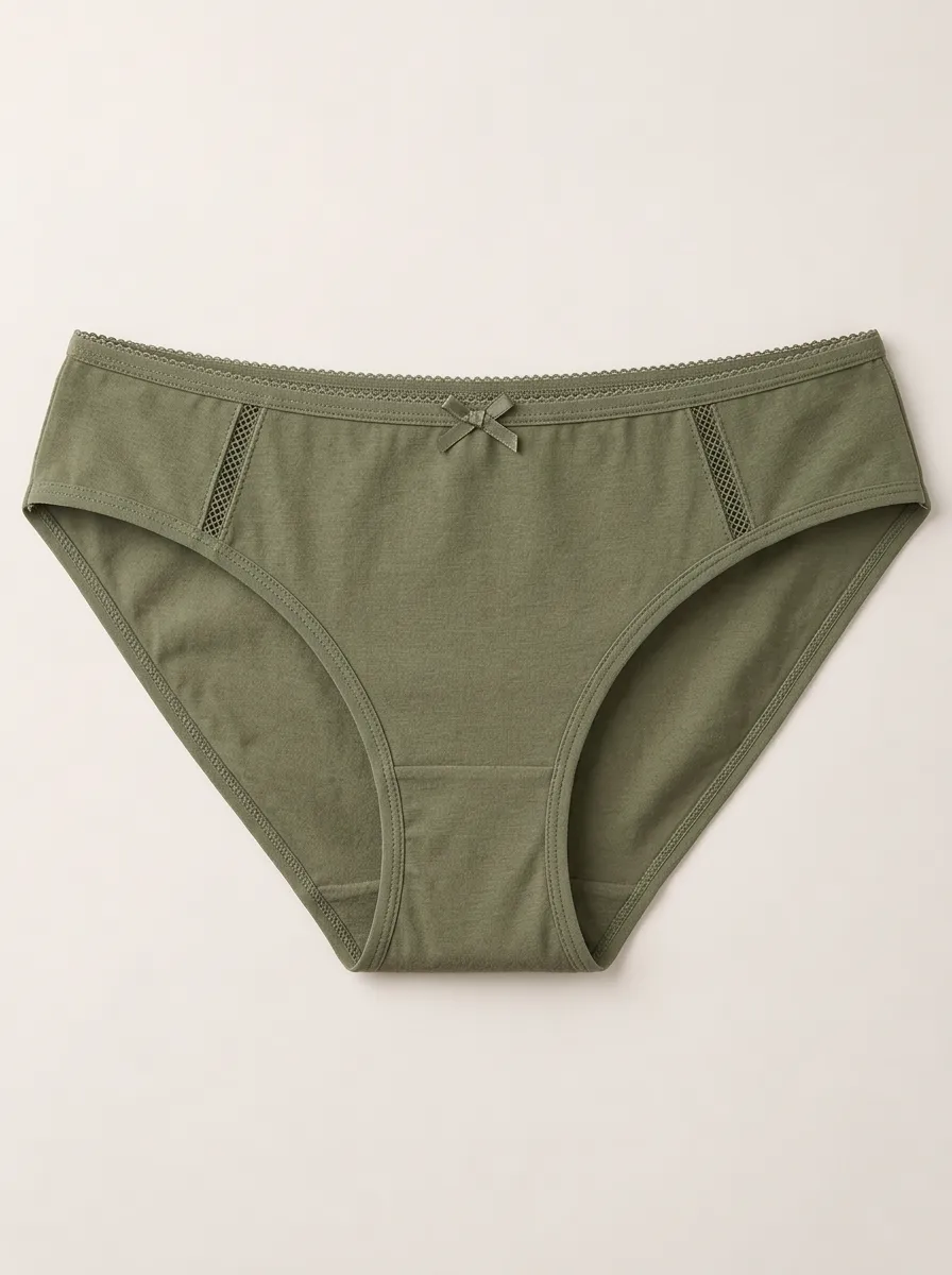 Women's Lace Trim Bow Detail Panties