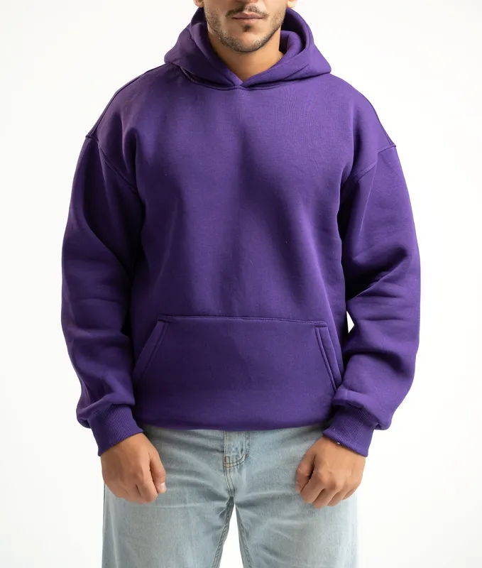 Purple Oversized Hooded Sweatshirt