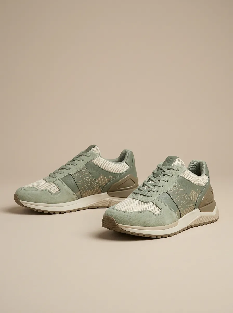 Unisex Streamlined Outdoor Enthusiast Topographic Map Print Sneakers