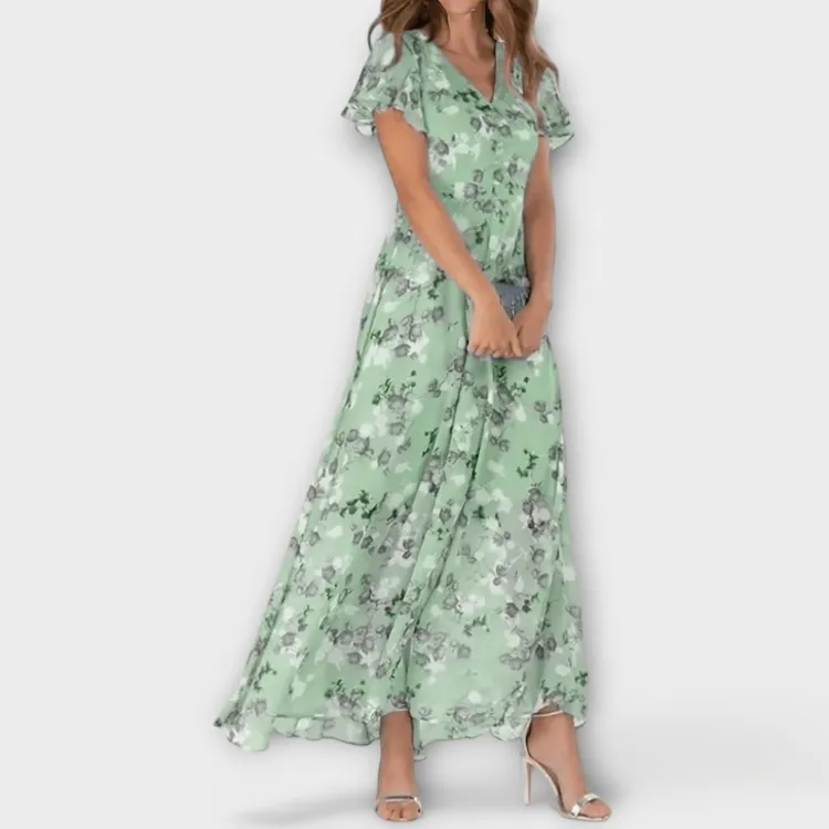 Floral Chiffon Flowing Maxi Dress