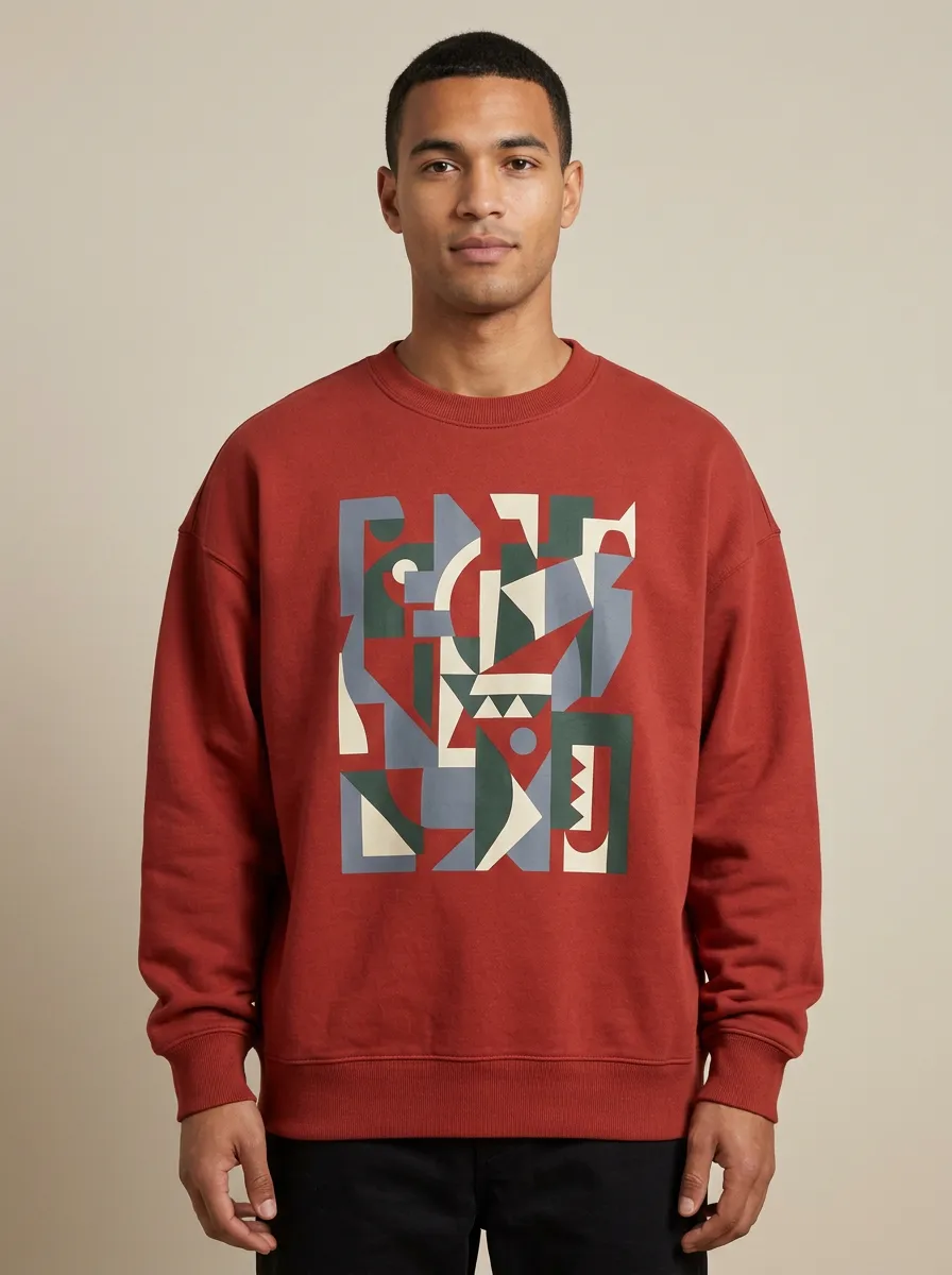 Relaxed Design Abstract Geometric Art Hoodie