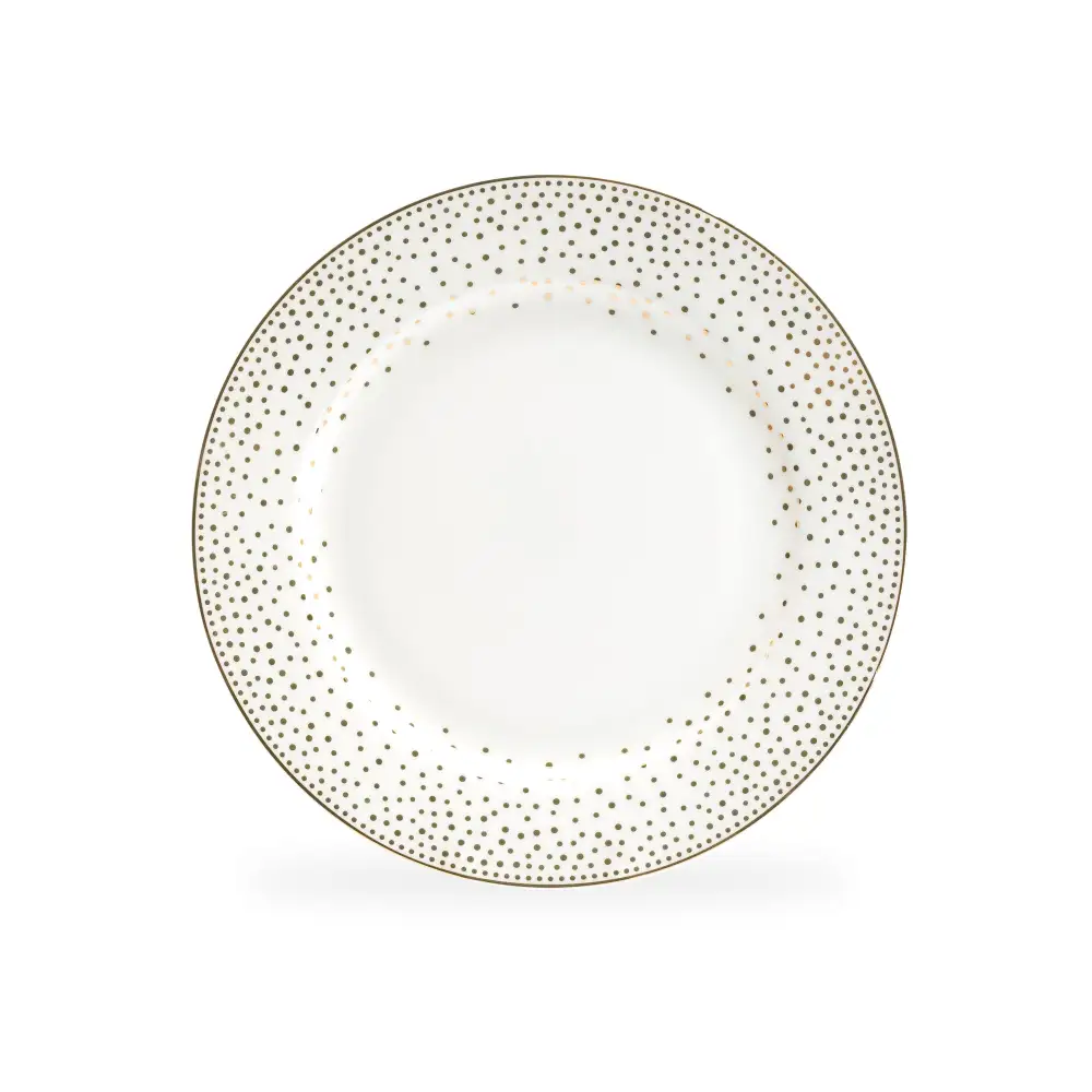Metallic-Dot Bone China Dessert Plate