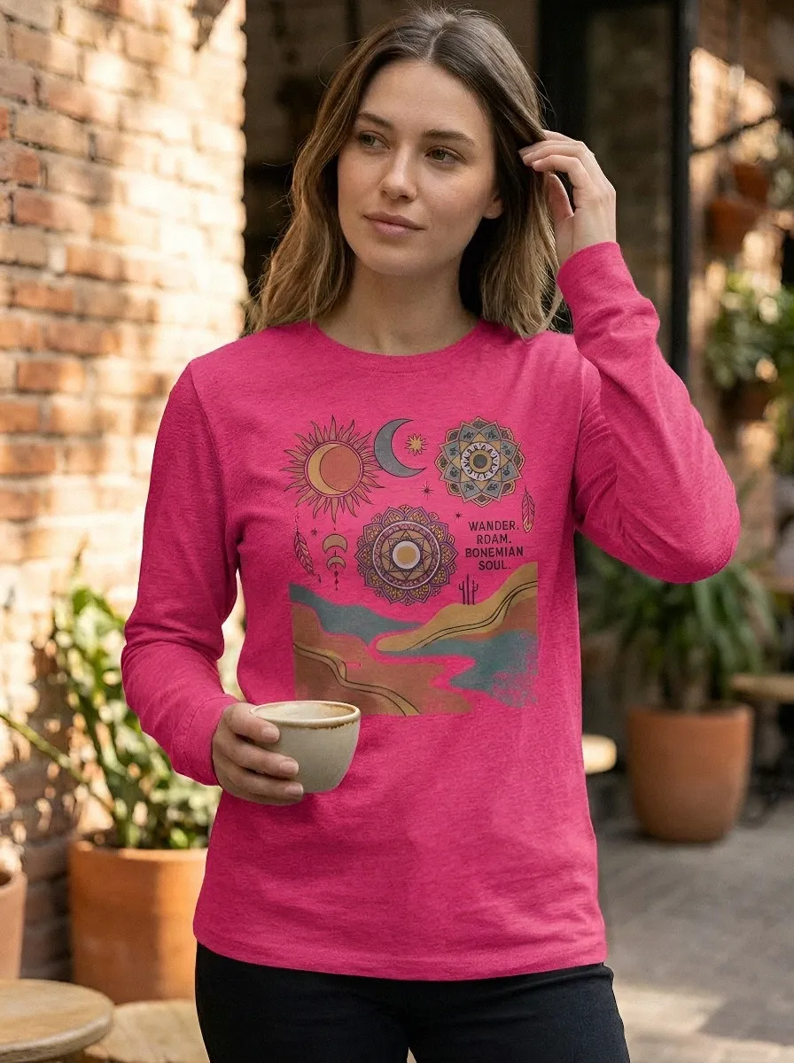 Bohemian Soul Sun T-Shirt Casual