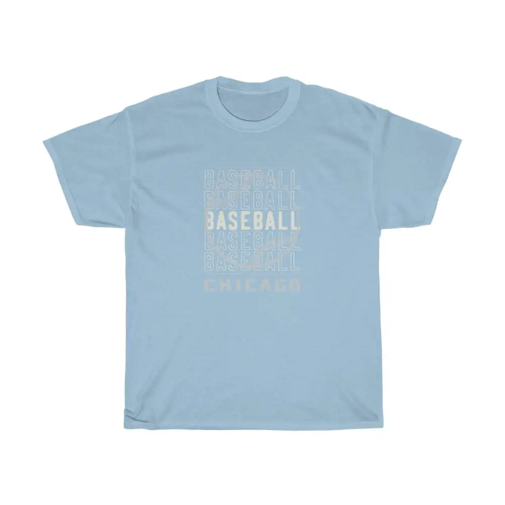 Baseball Chicago with Silver Baseball Graphic T-Shirt