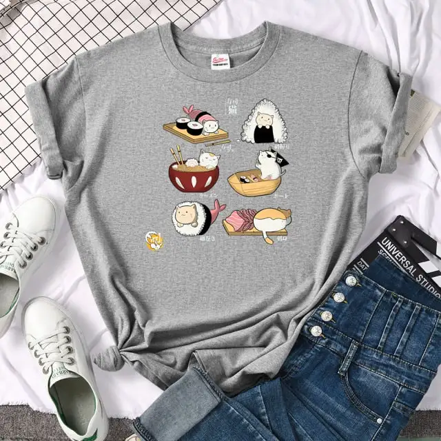 Cat Sushi Graphic T-Shirt