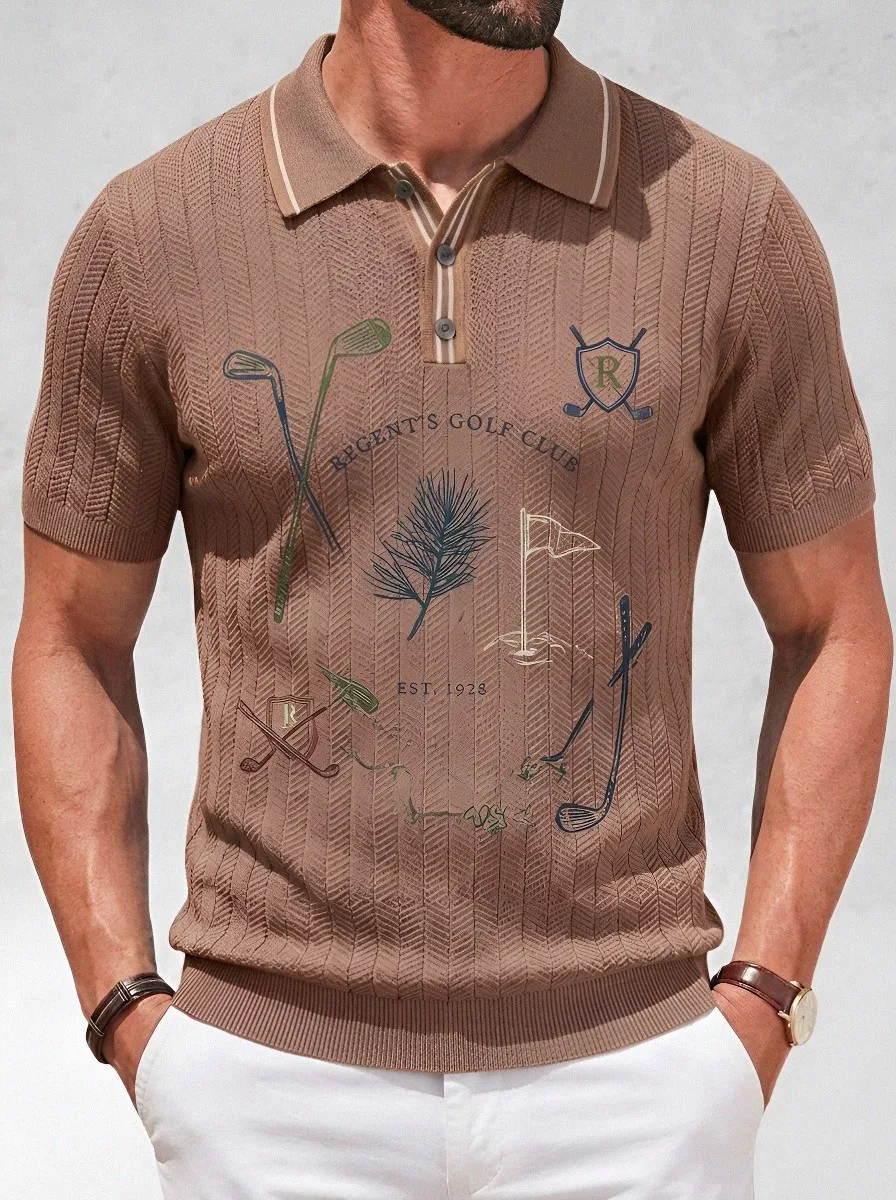 Men's Golf Lover Regent's Club Golf Icon Printed Polo Shirt