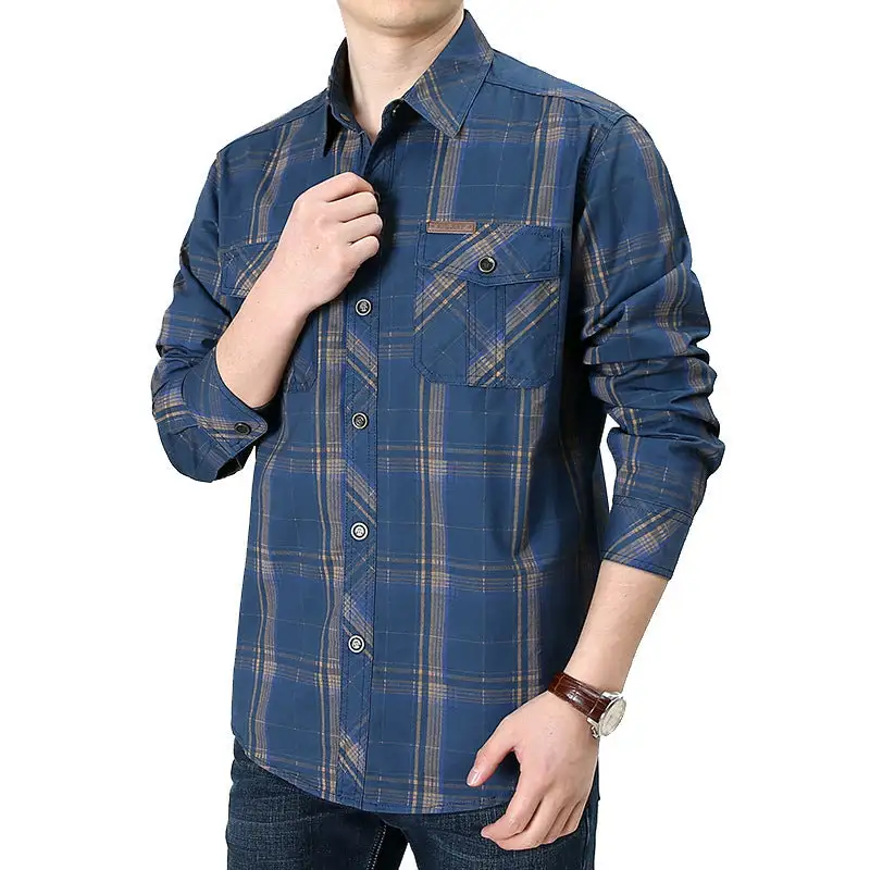 Men's Checkered Long-Sleeve Shirts