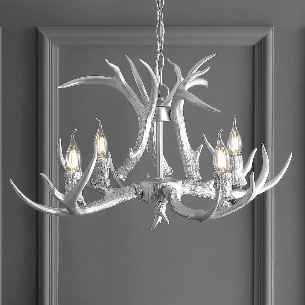 Adjustable Resin Antler Four-Light LED Chandelier