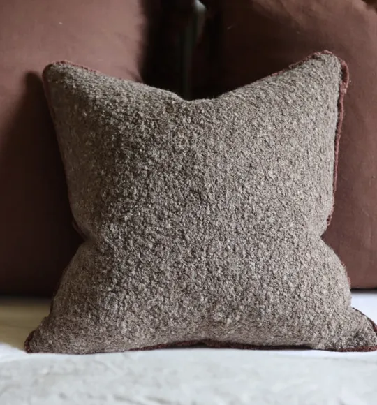 Boucle Textured Wool Decorative Cushion