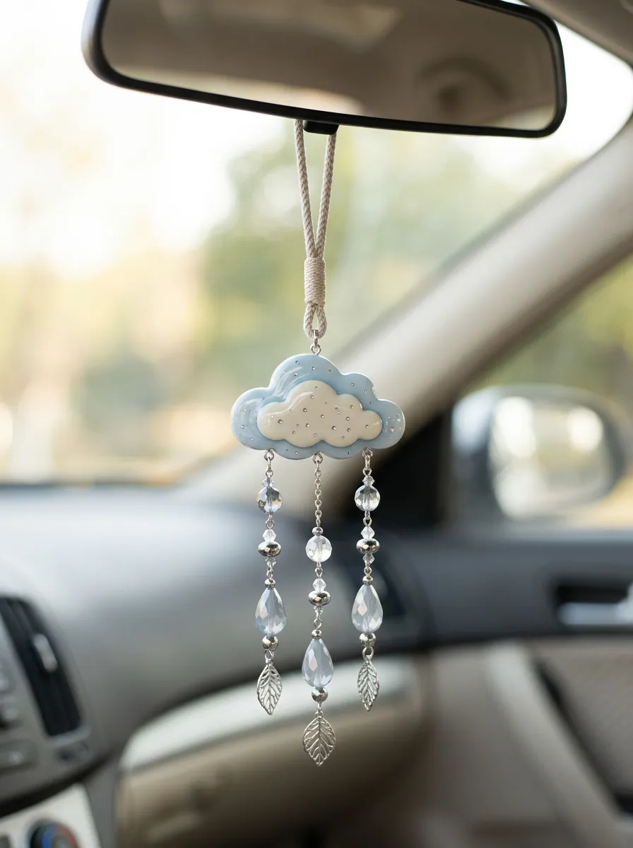 Crystal Rearview Mirror Hanging Ornament